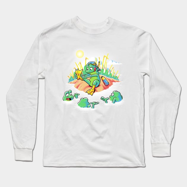 City Frog Long Sleeve T-Shirt by Cromanart